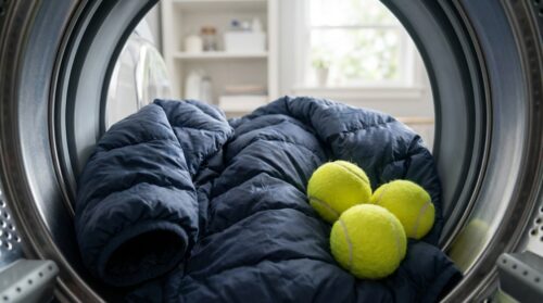 découvrez l'astuce decathlon pour redonner du gonflant à votre doudoune aplatie après lavage grâce à des balles de tennis, et évitez de la jeter.
